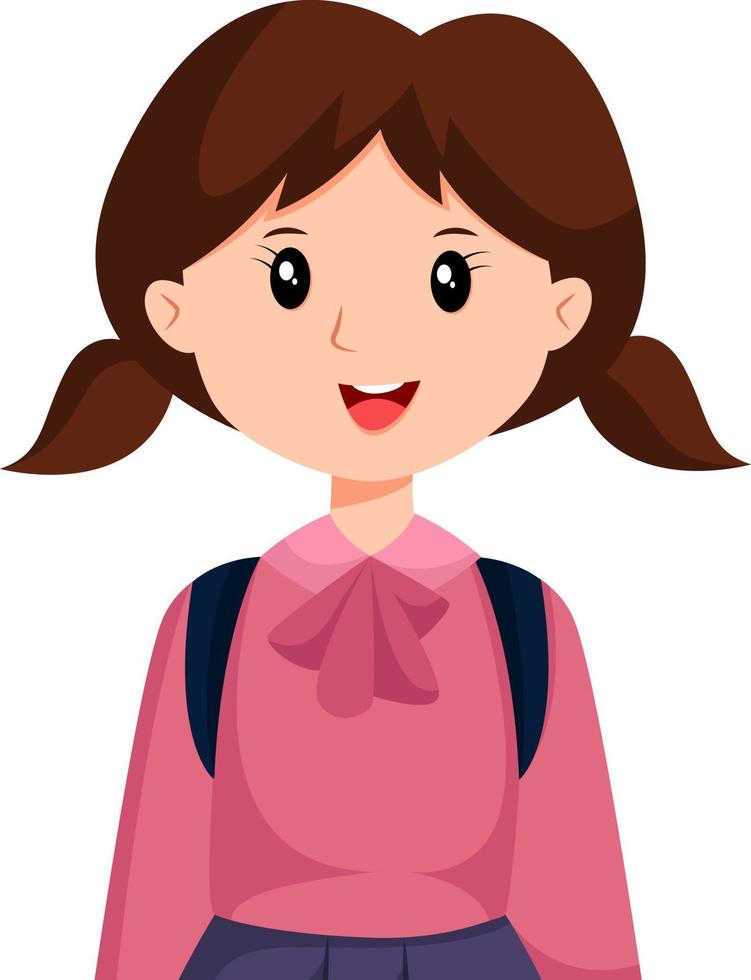 Little Girl Character Design Illustration vector