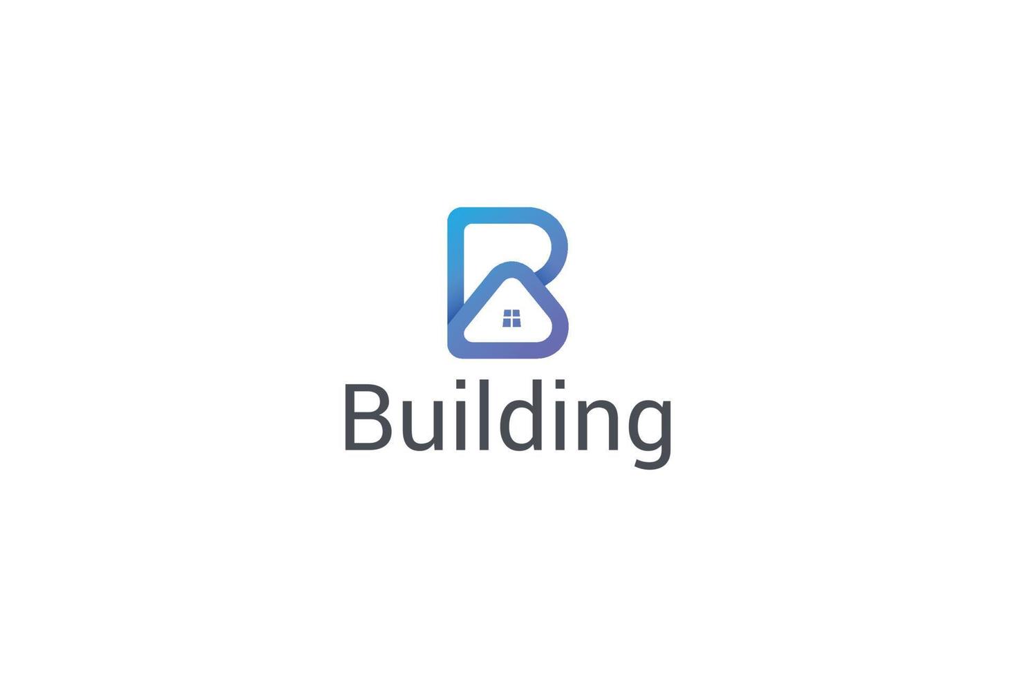 Letter B modern house logo vector