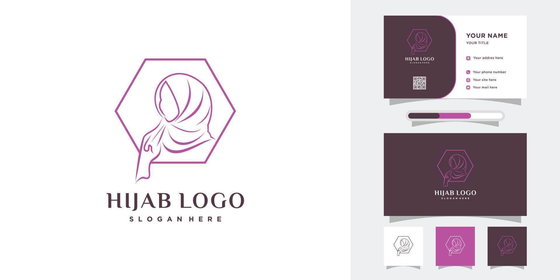 Hijab beauty logo design with style and creative concept vector