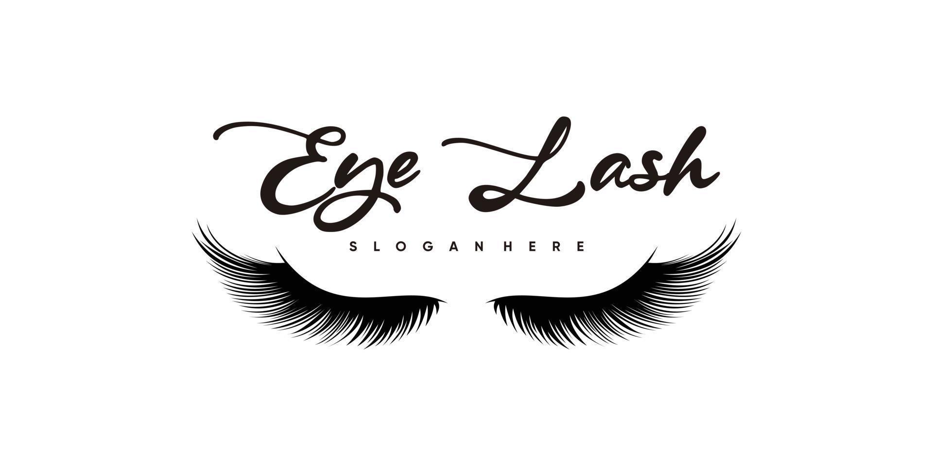 eyelash logo design with style and creative concept vector