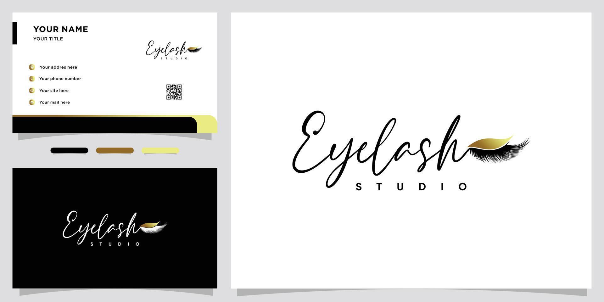 eyelash studio logo design with style and creative concept vector