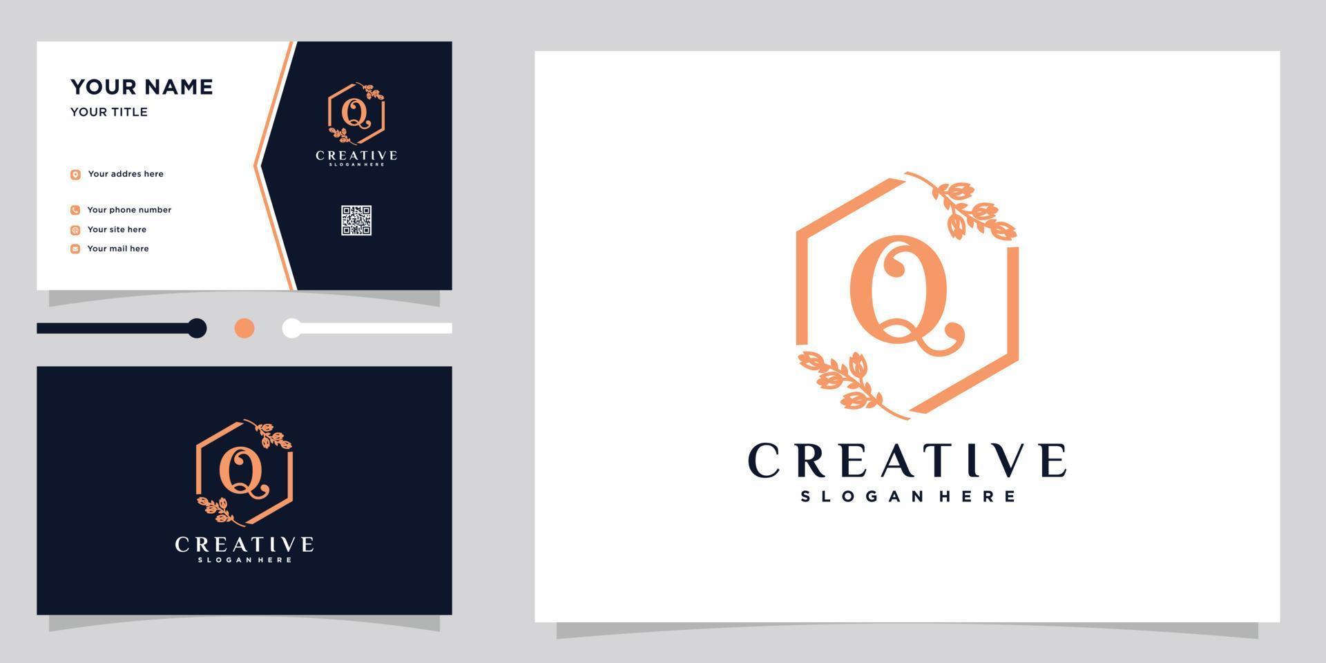 último diseño de logotipo q con estilo y concepto creativo vector