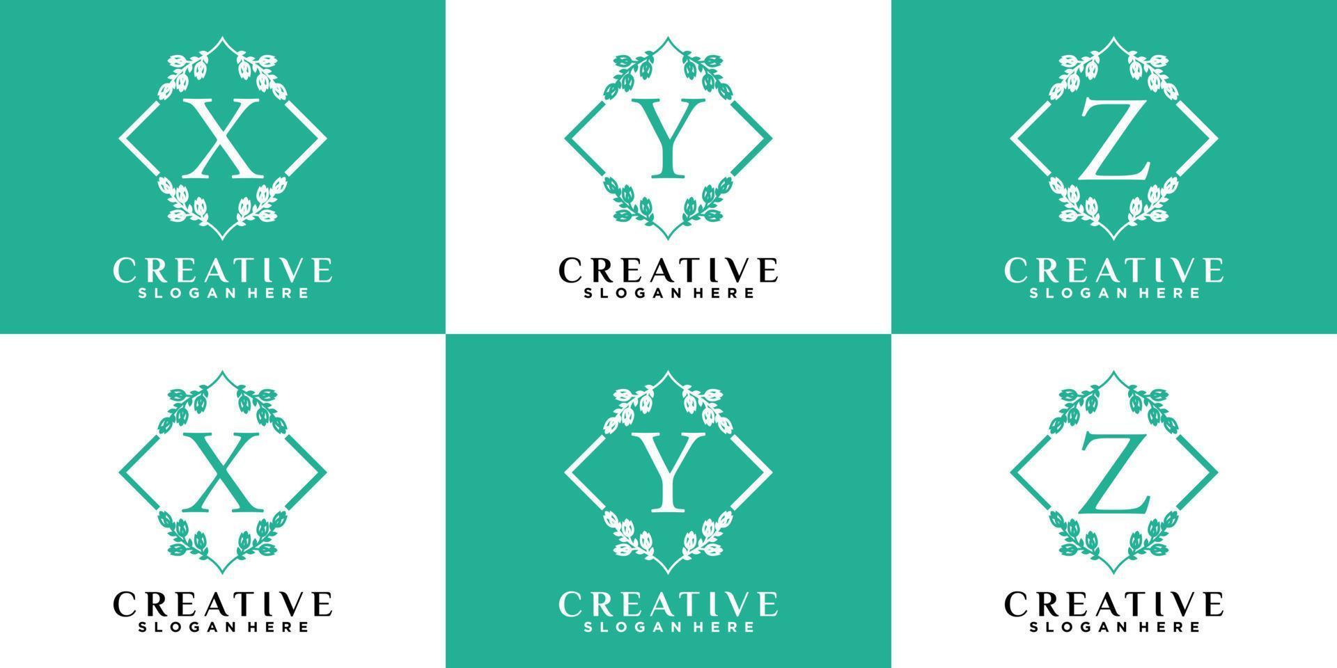 Monogram logo design initial latter XYZ with style and creative concept vector