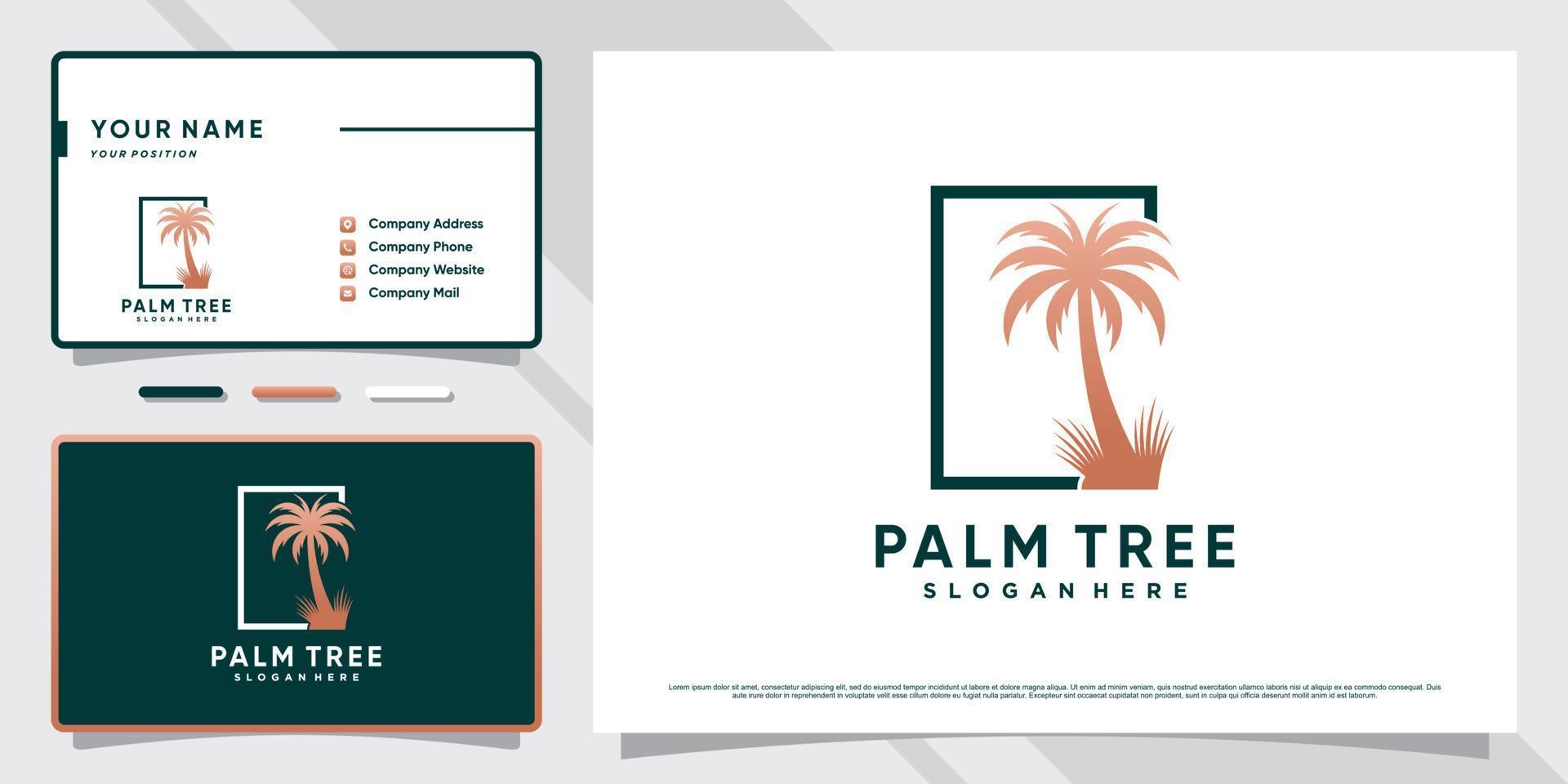 ilustración de diseño de logotipo de palmera con concepto de elemento creativo y plantilla de tarjeta de visita vector