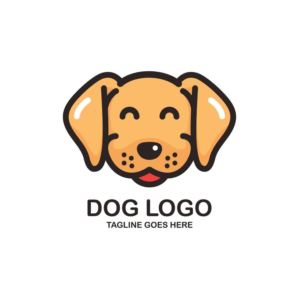 Cute face dog logo design vector