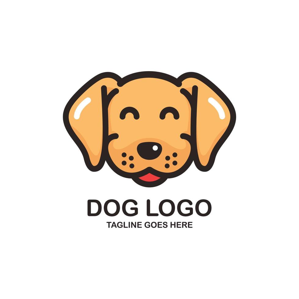 Cute face dog logo design vector