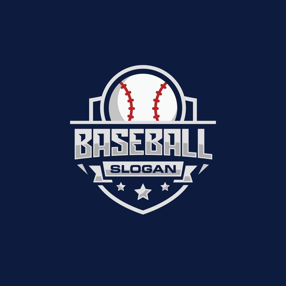 Ilustración de vector de diseño de logotipo de emblema de equipo de béisbol