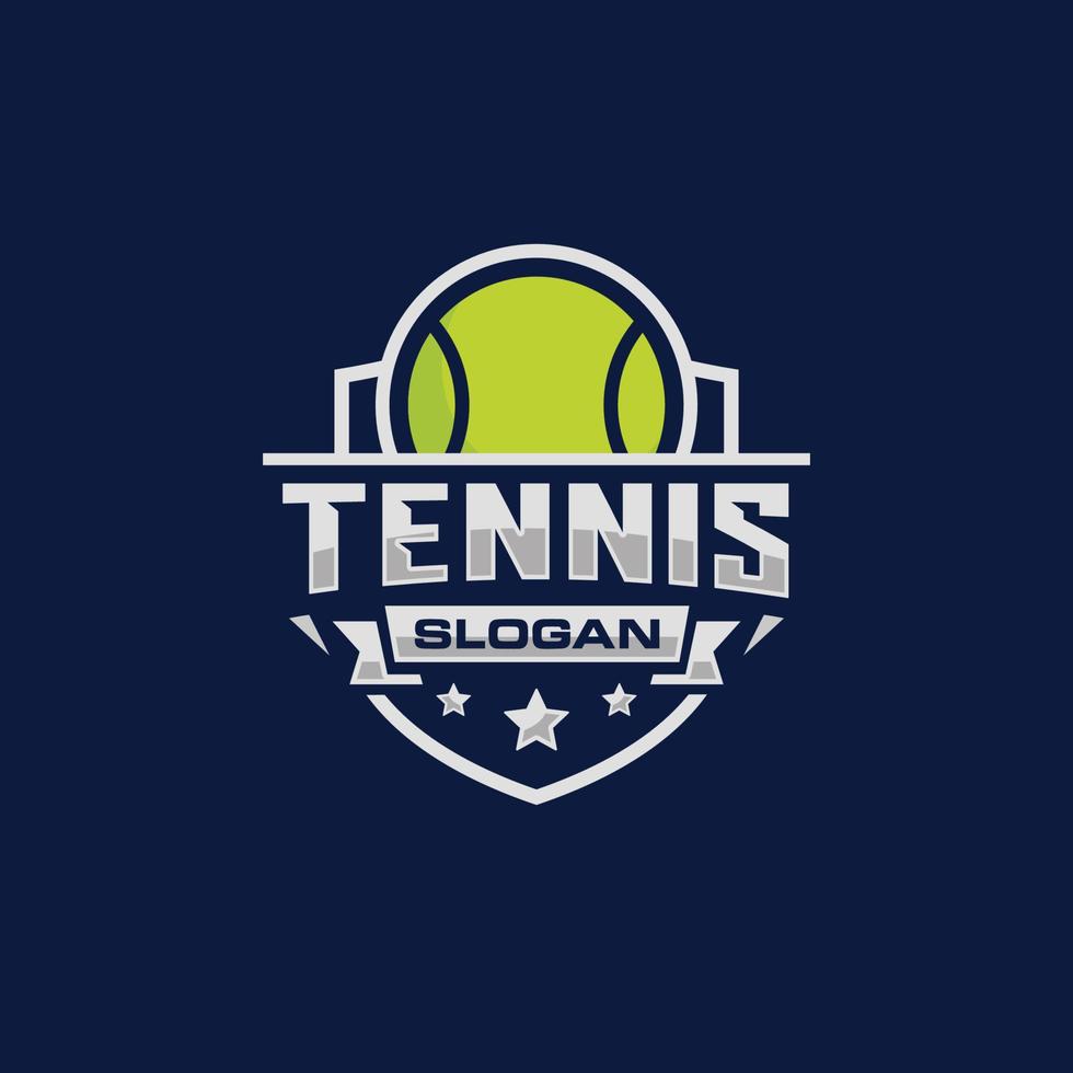 Ilustración de vector de diseño de logotipo de emblema de tenis