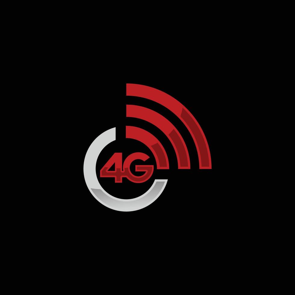 Ilustración de vector de logotipo de red 4g