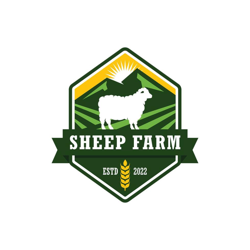 Sheep farm logo vector