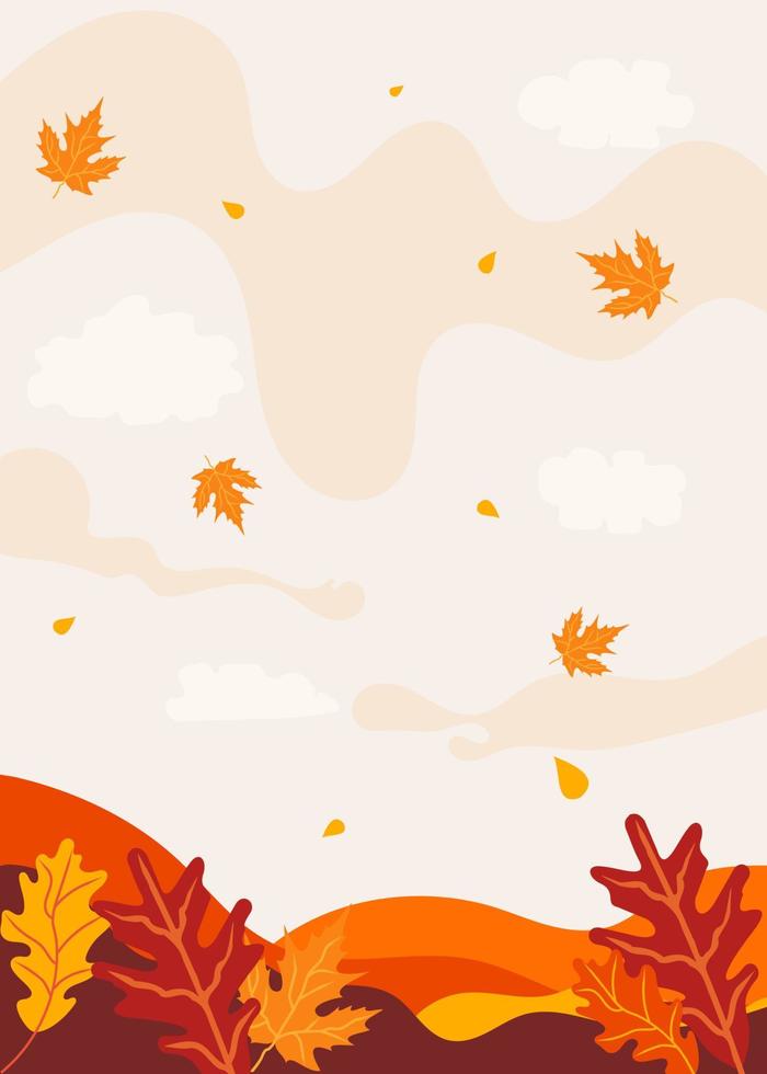 hola fondo de hojas de otoño vector