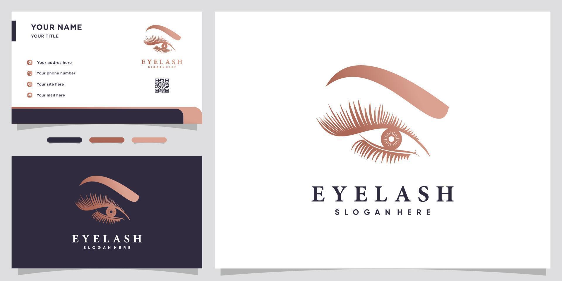 eyelash logo design with style and creative concept vector