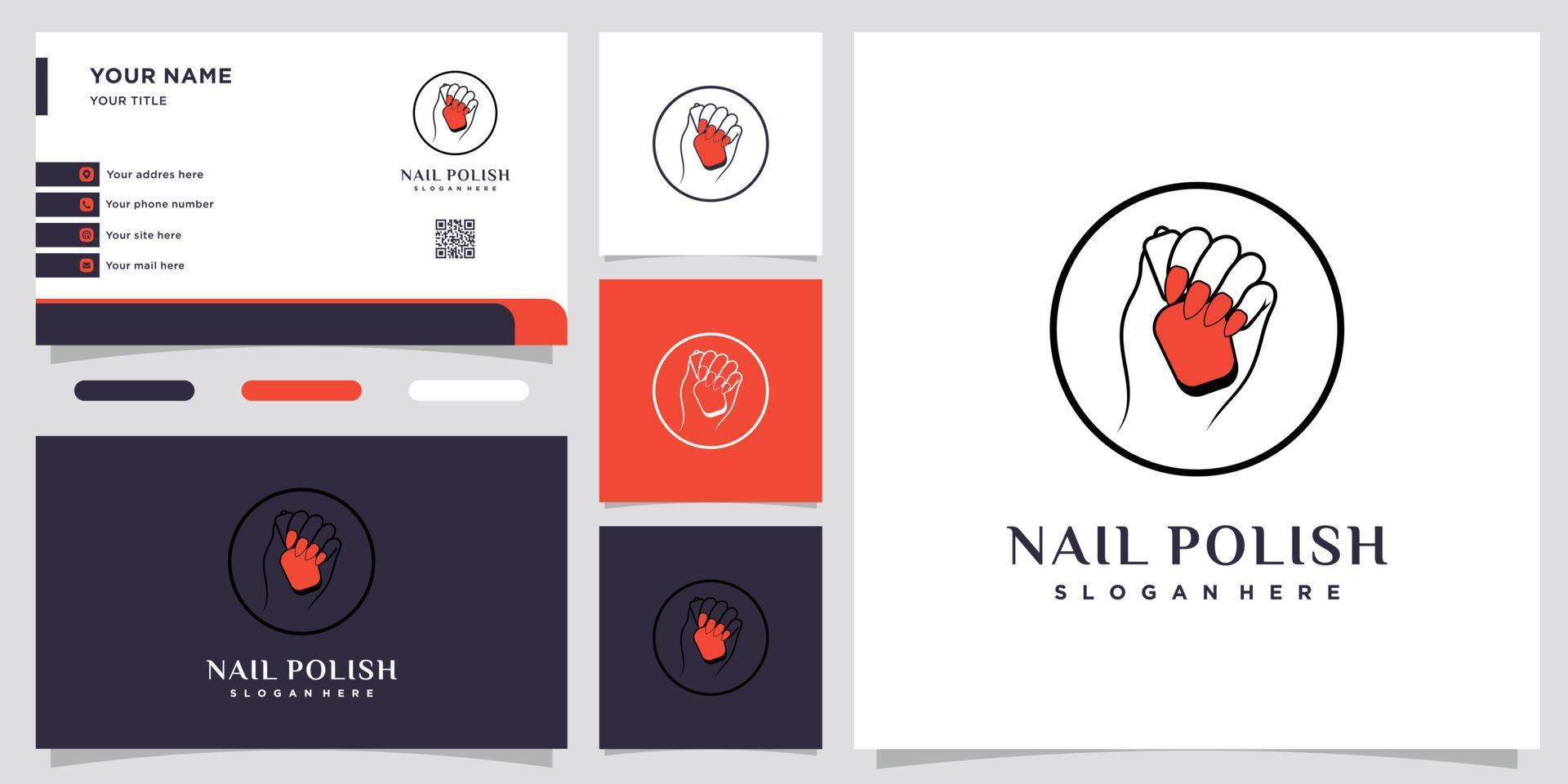 nail polish logo design with style and creative concept vector