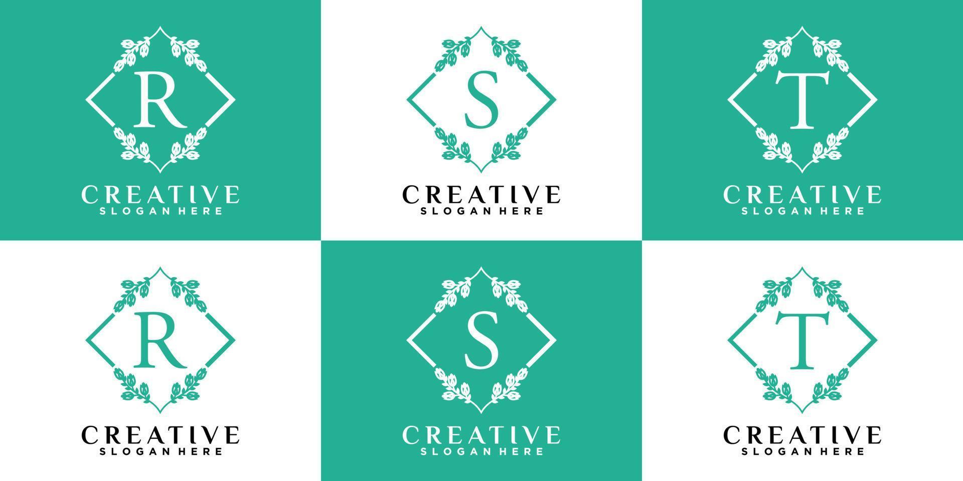 Monogram logo design initial latter RST with style and creative concept vector