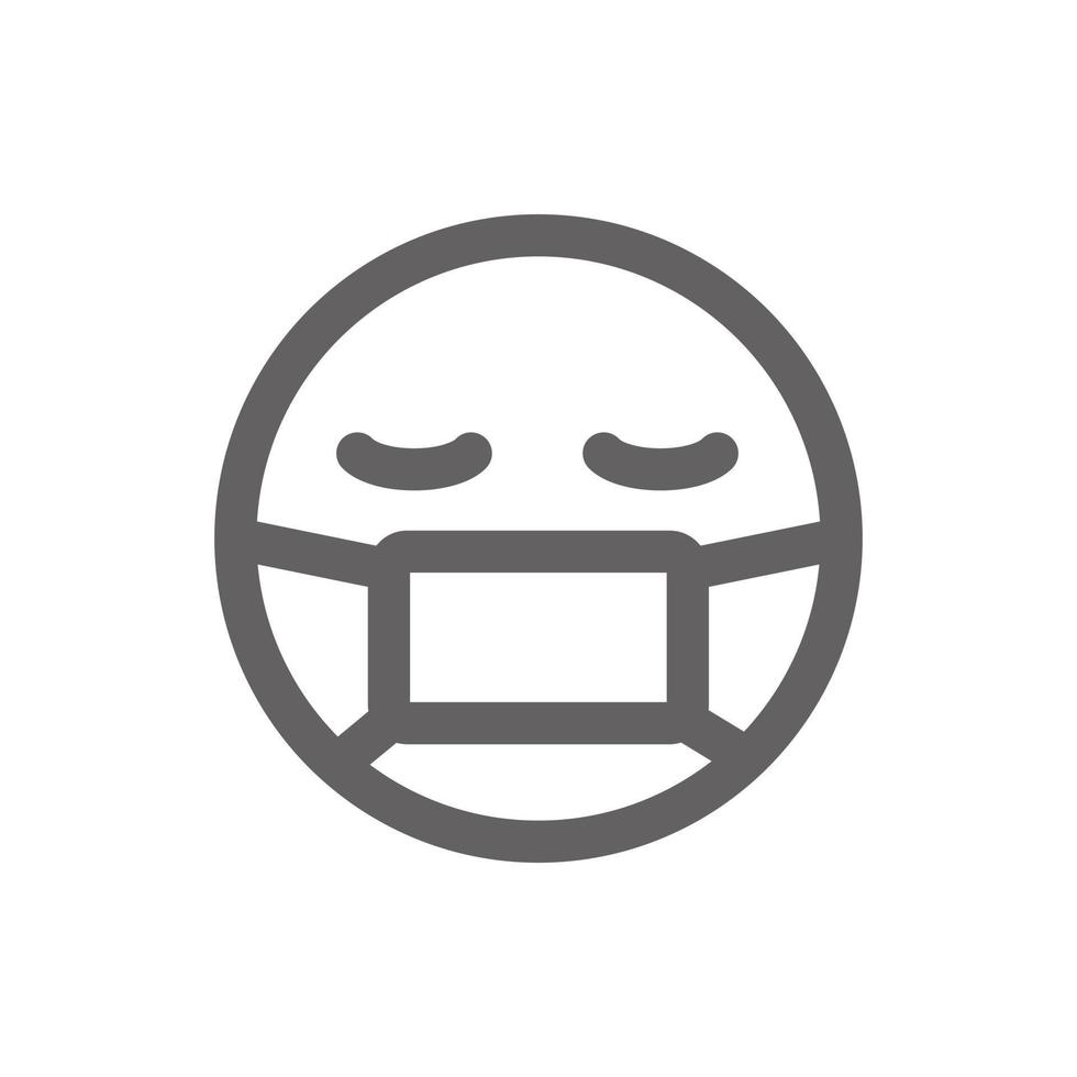 Wear a mask emoji icon . Perfect for website or social media application. vector sign and symbol