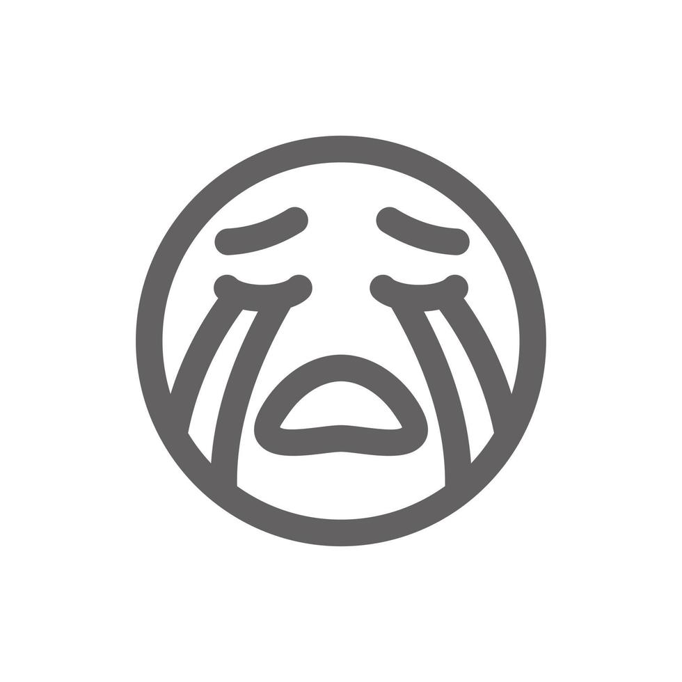 cry emoji icon . Perfect for website or social media application. vector sign and symbol