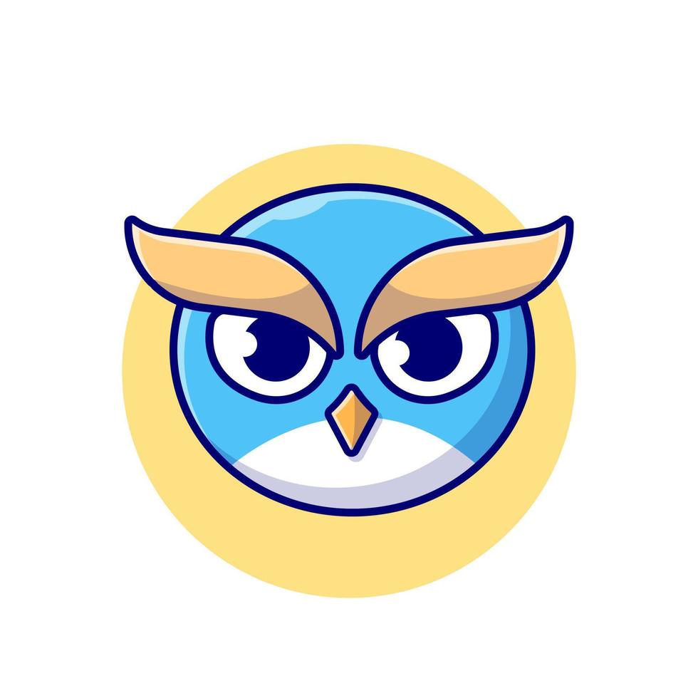 Cute Owl Cartoon Vector Icon Illustration. Animal Nature  Icon Concept Isolated Premium Vector. Flat Cartoon Style