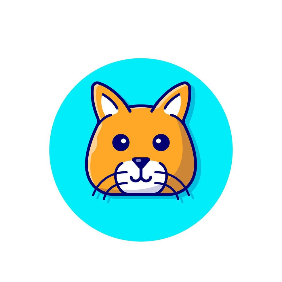 Cute Cat Head Cartoon Vector Icon Illustration. Animal  Nature Icon Concept Isolated Premium Vector. Flat Cartoon  Style