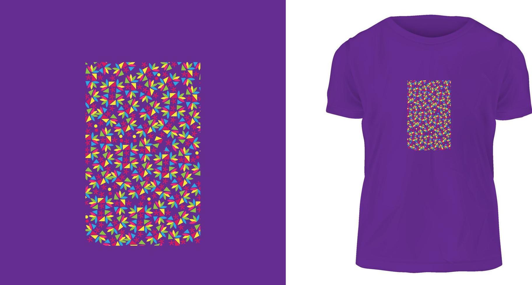 concepto de diseño de camisetas, patrón multicolor vector