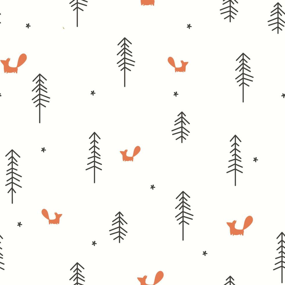 Winer Forest Seamless Pattern vector
