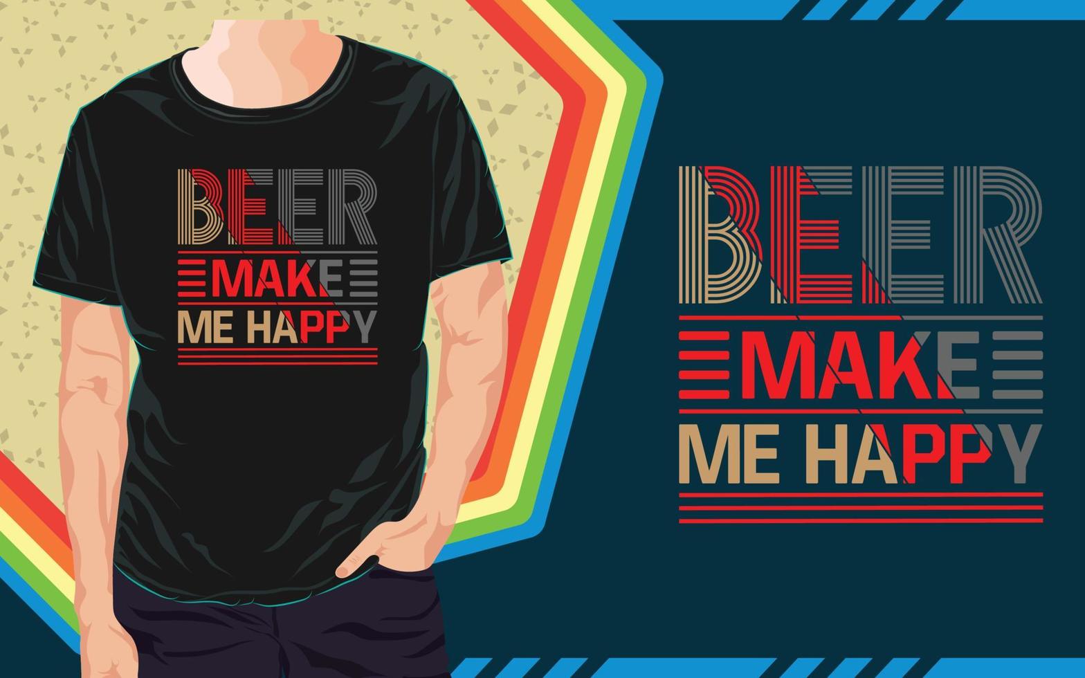 Typography Beer T Shirt Design vector
