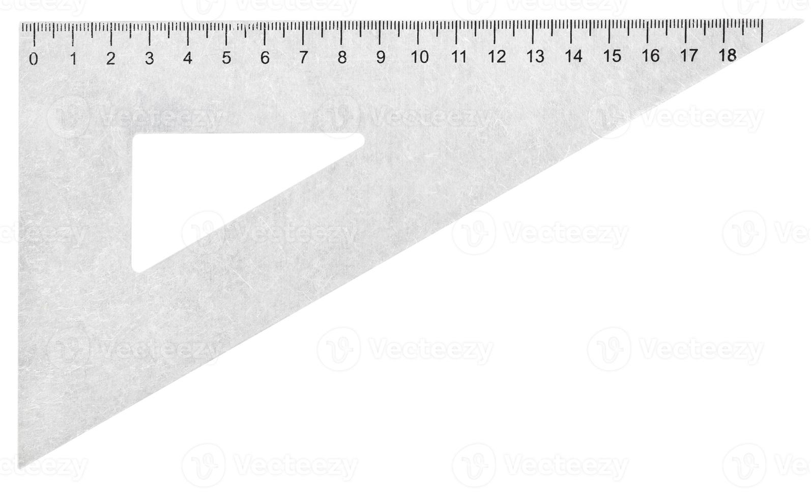 metal set square triangle isolated on white photo