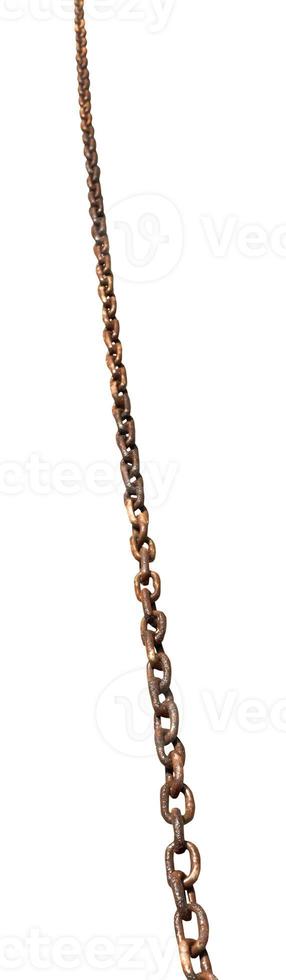wet old rusty iron chain isolated on white photo