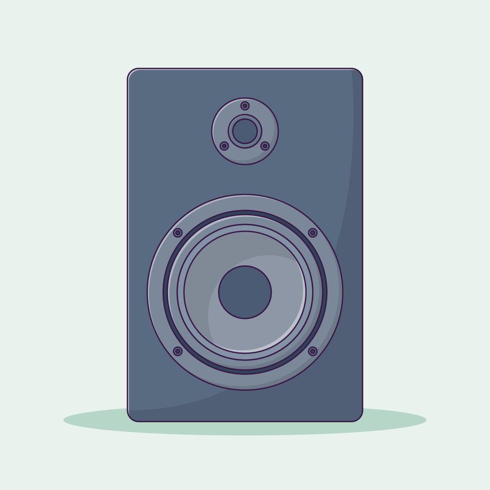 Ilustración de icono de vector de altavoz. vector de altavoz estilo de caricatura plano adecuado para la página de inicio web, pancarta, volante, pegatina, papel tapiz, fondo