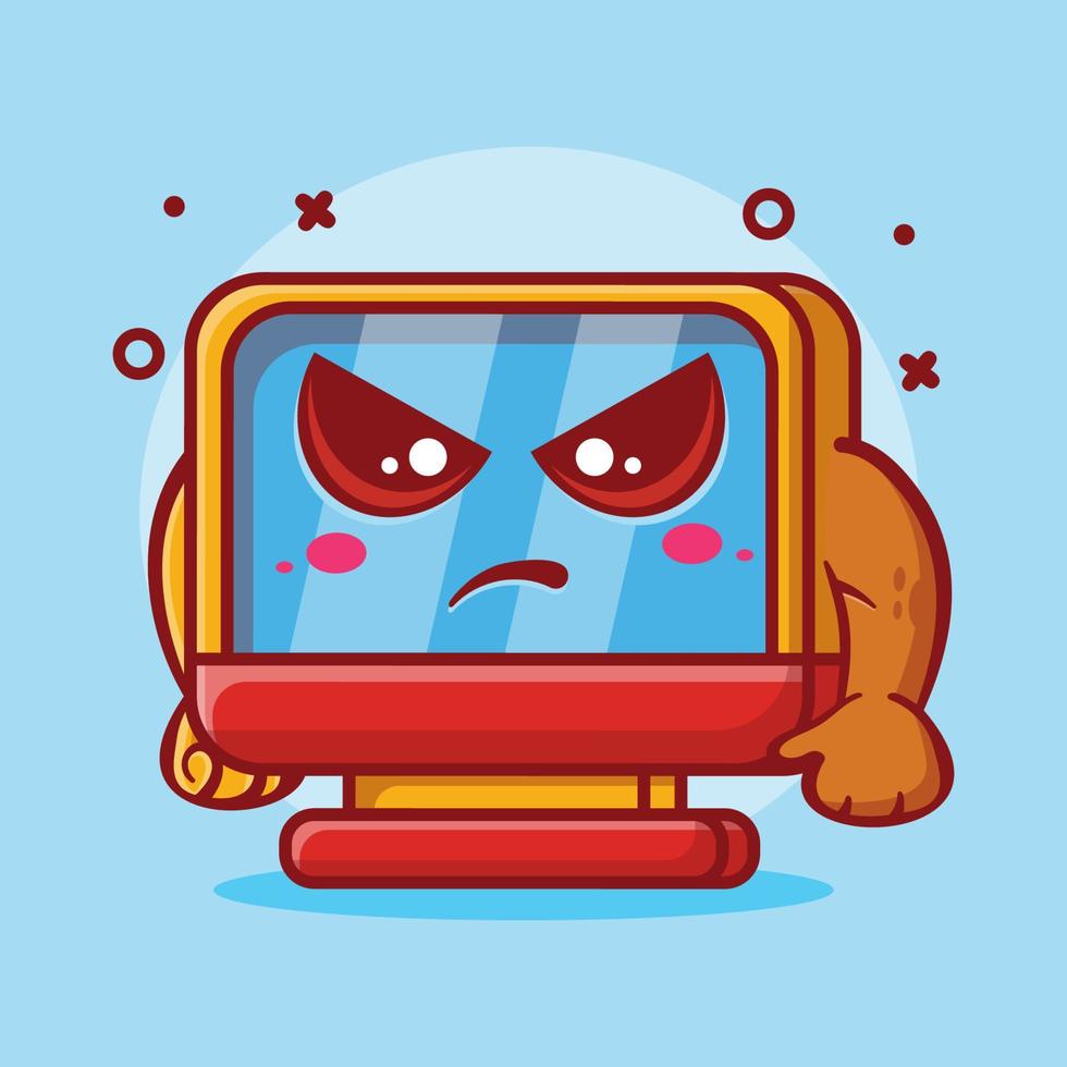 mascota de personaje de monitor de computadora seria con expresión enojada  dibujos animados aislados en diseño de estilo plano 11855740 Vector en  Vecteezy