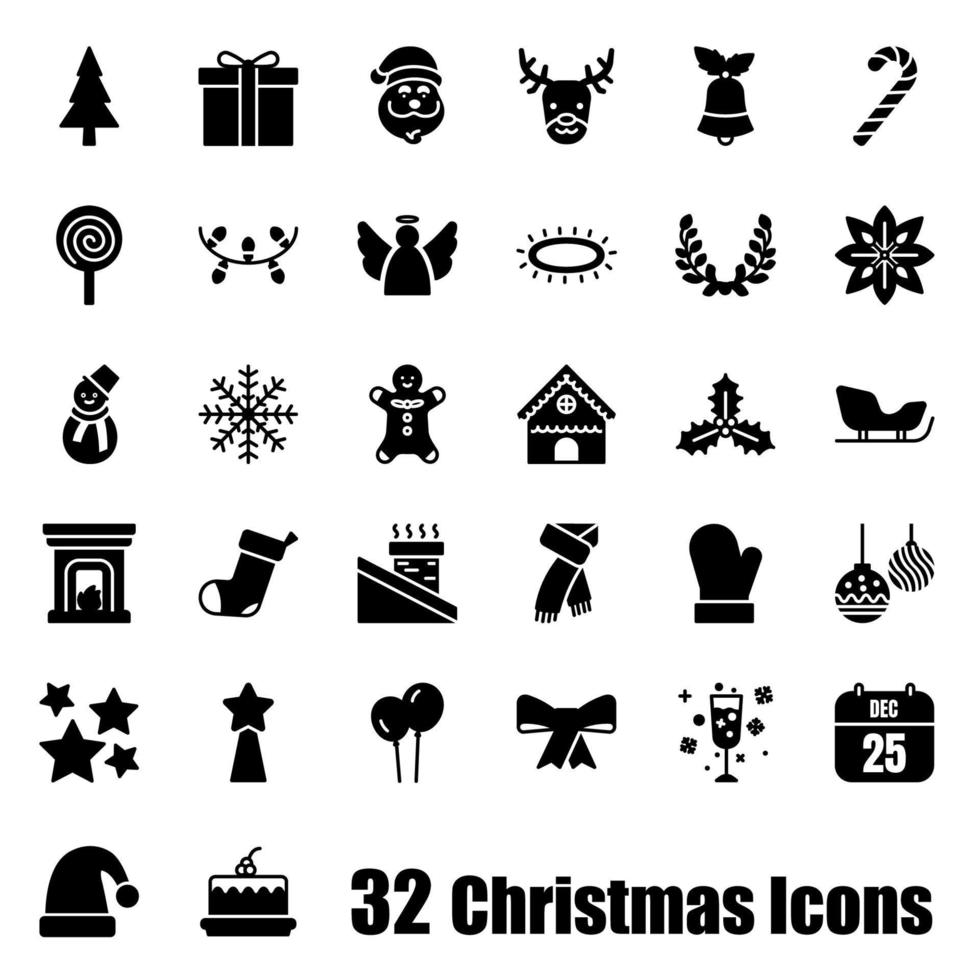 Christmas icon solid style vector