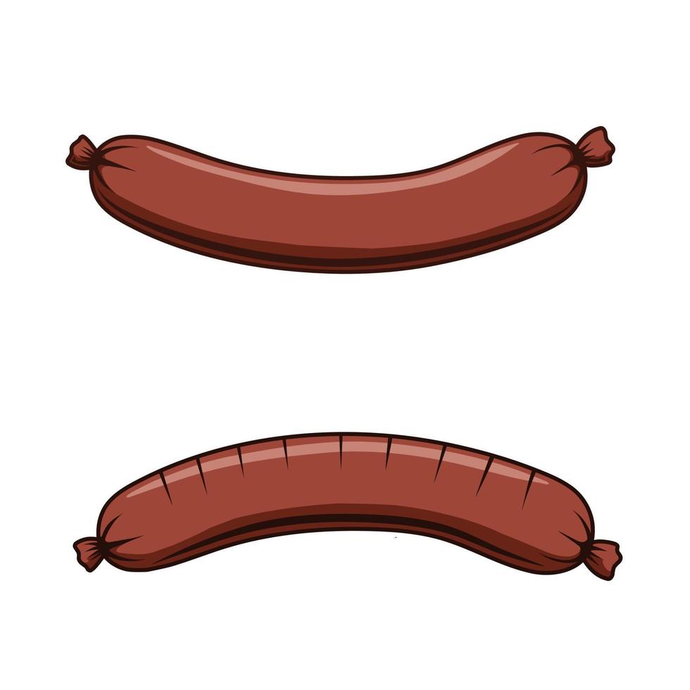 illustration of sausage on white vector