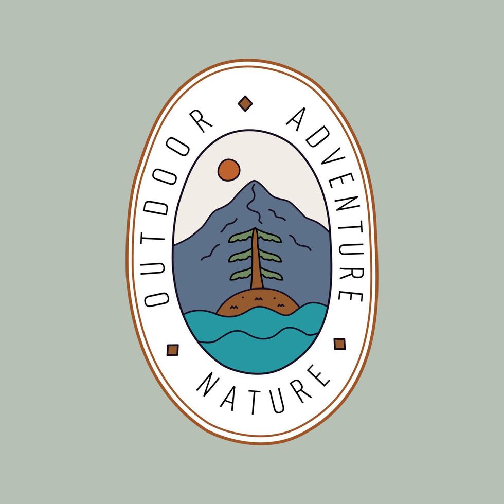 design of nature outdoor adventure for badge, sticker, patch, t shirt design, etc vector