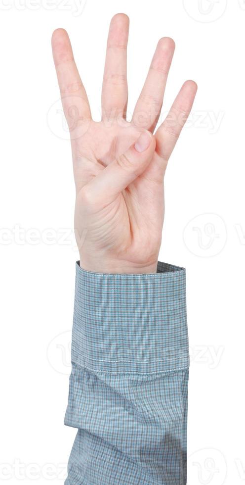 counting four - hand gesture photo