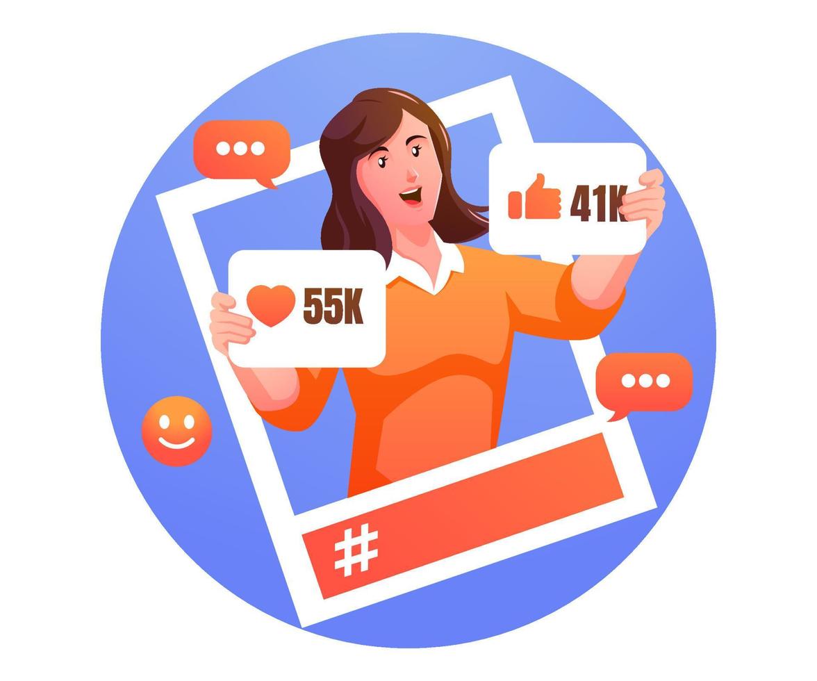 los influencers de las redes sociales reciben mucha atención vector