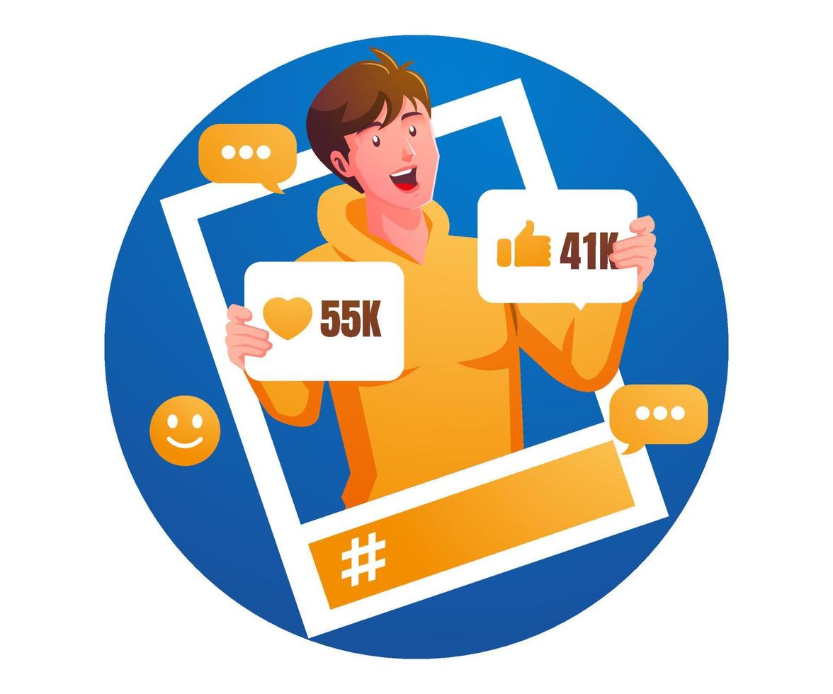 social media influencers get a lot of attention vector