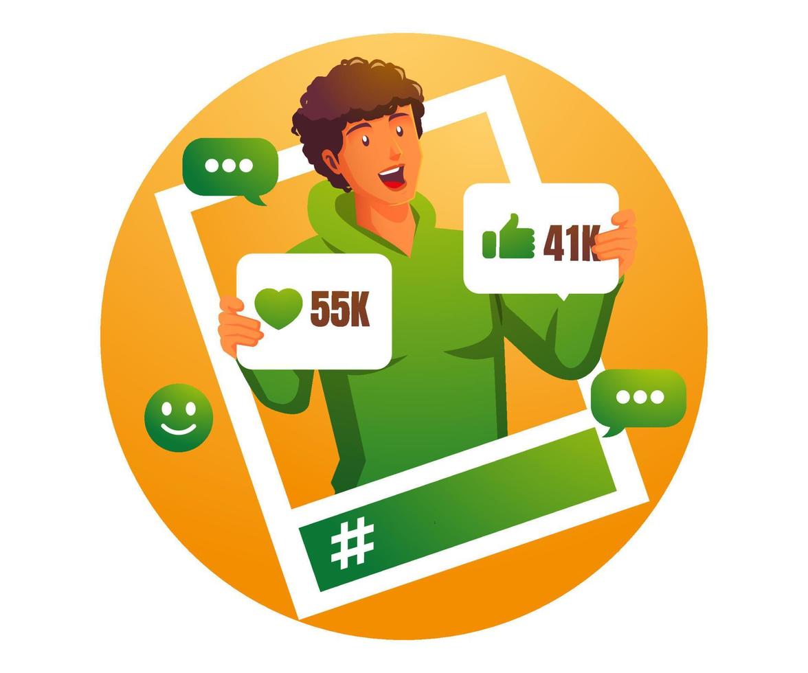 social media influencers get a lot of attention vector