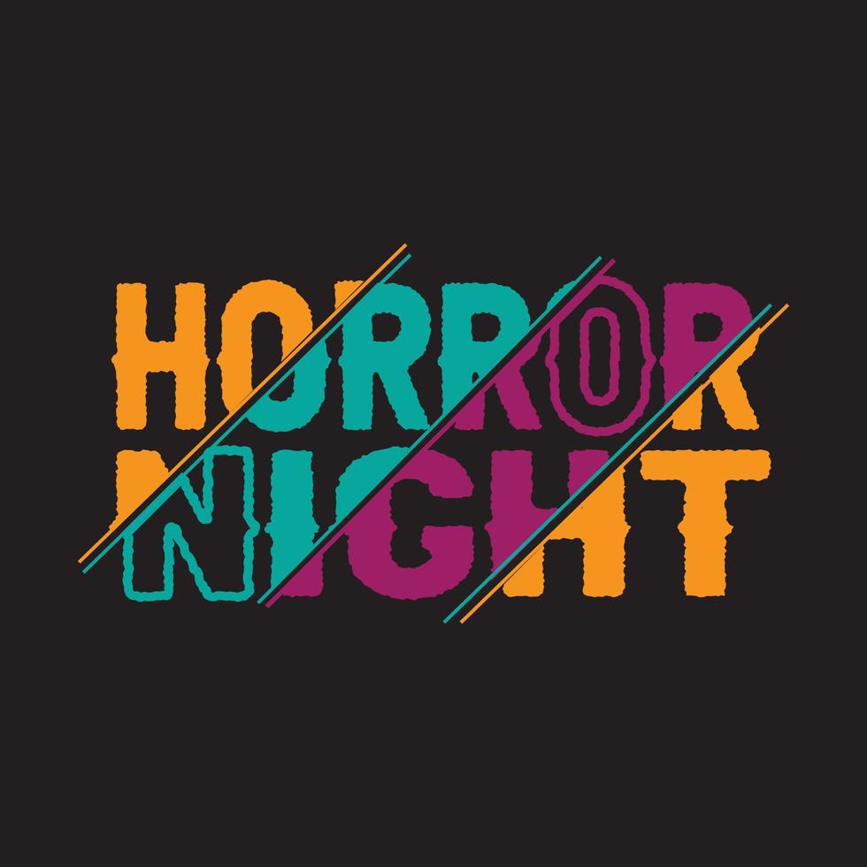 diseño de camiseta de noche de terror vintage vector