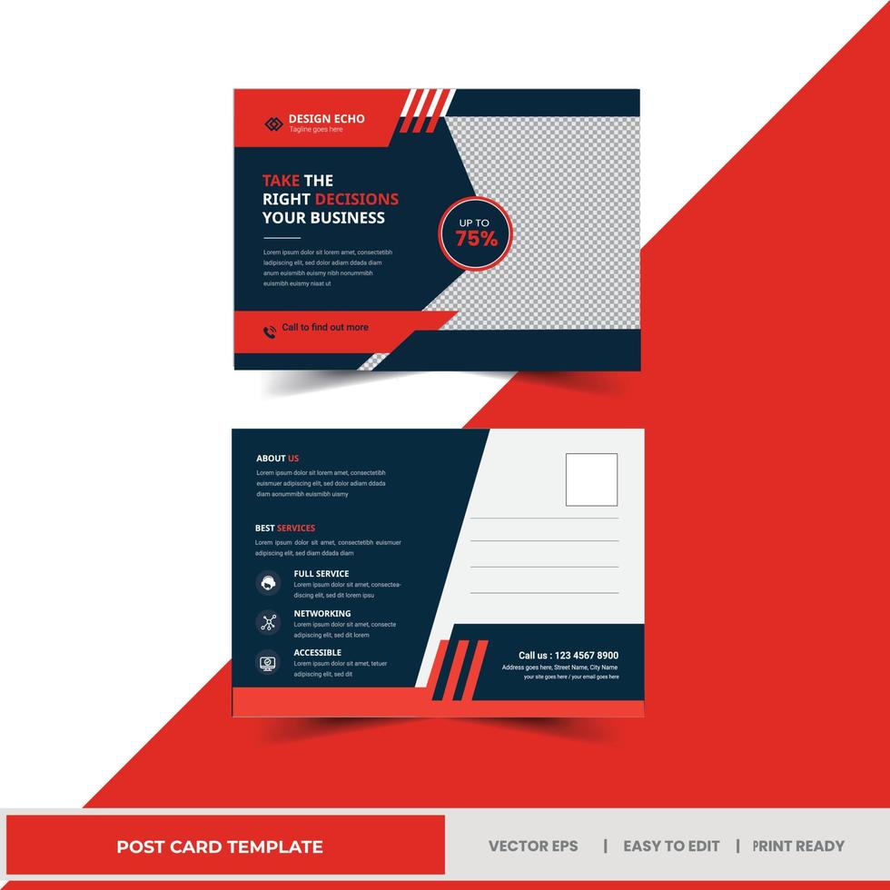 Postcard template - Corporate business postcard - Corporate Professional business postcard template, Event Card Design, Direct Mail EDDM Template, Invitation Template - 03 vector