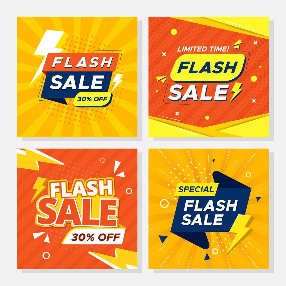 Flash Sale Event Social Media Template vector