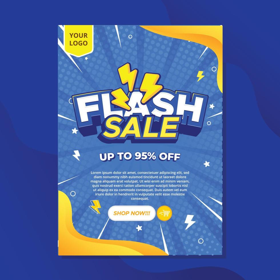 plantilla de póster de venta flash vector