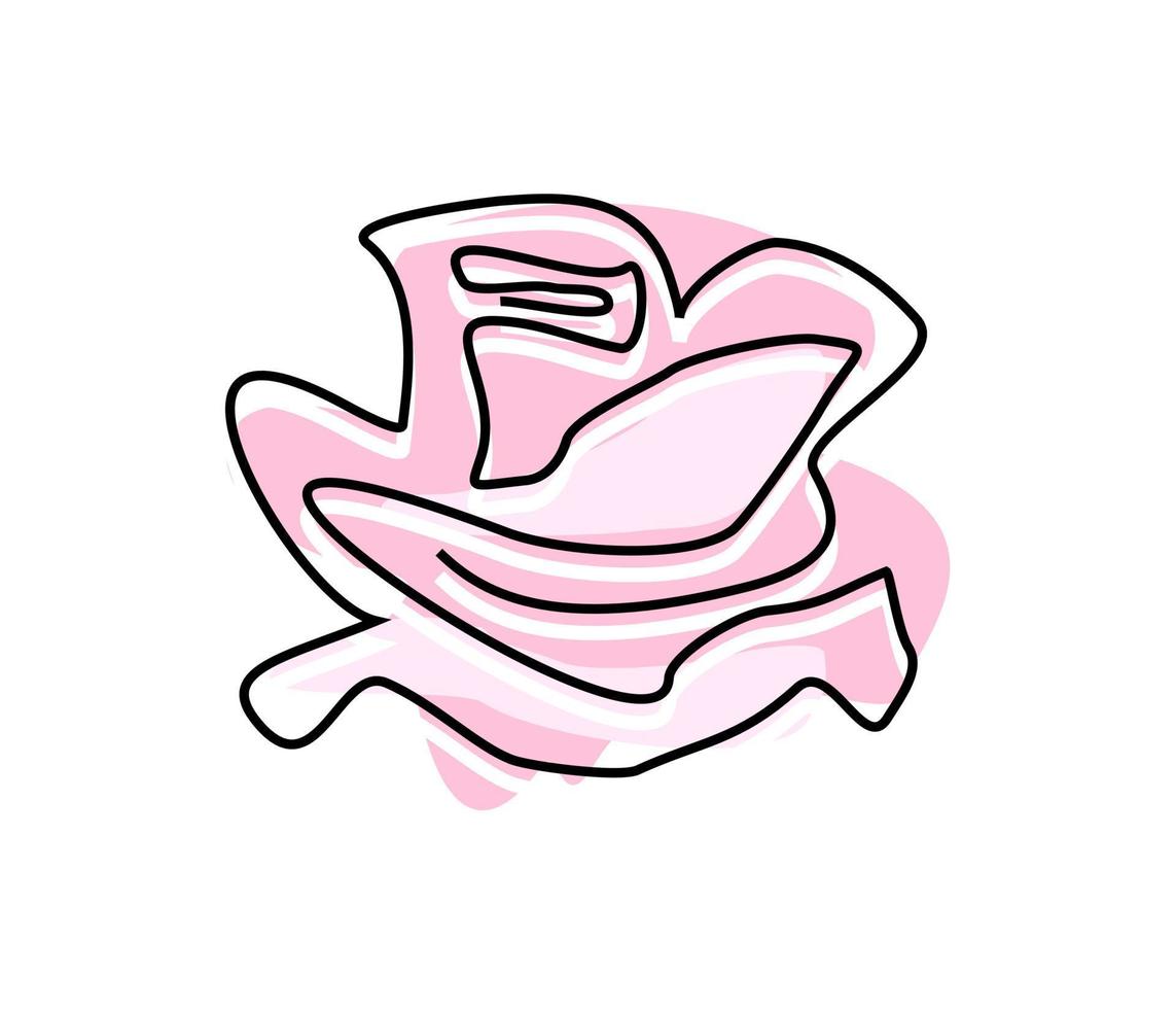 rose logo. flower art thin outline. rose logo isolate continuous line vector