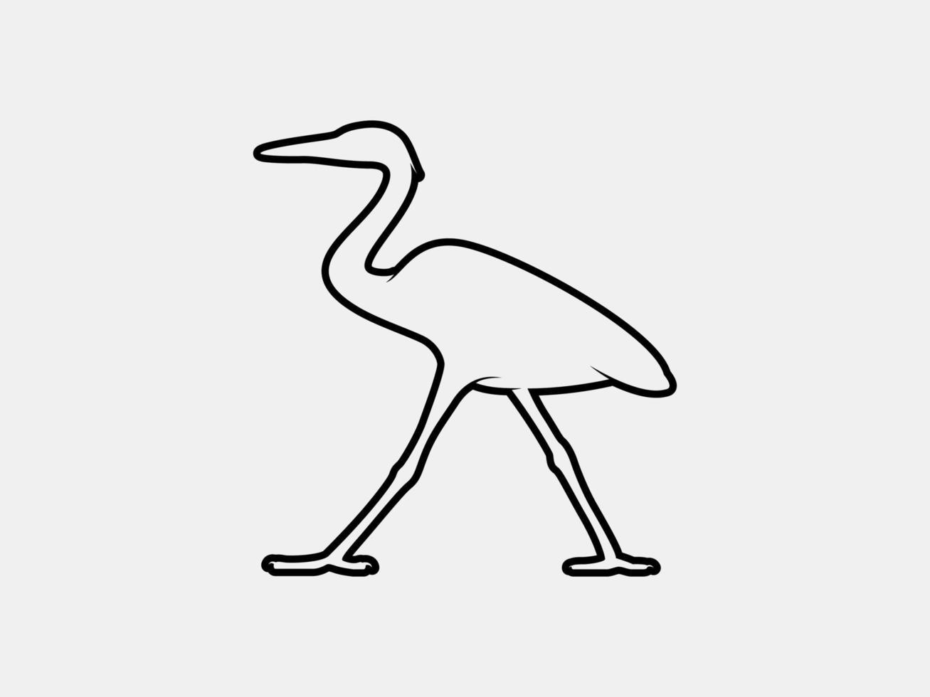 heron outline vector silhouette