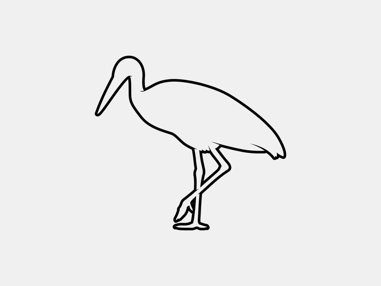 heron outline vector silhouette