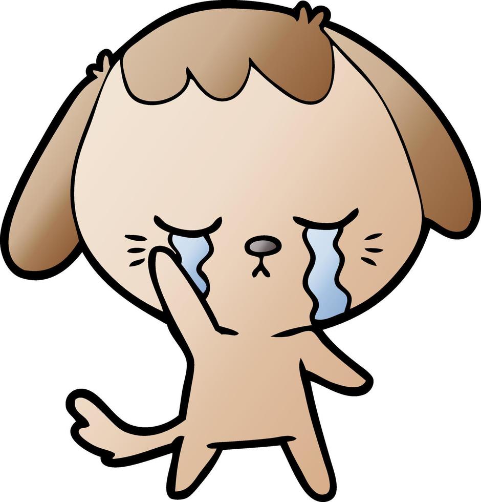 cartoon dog crying vector