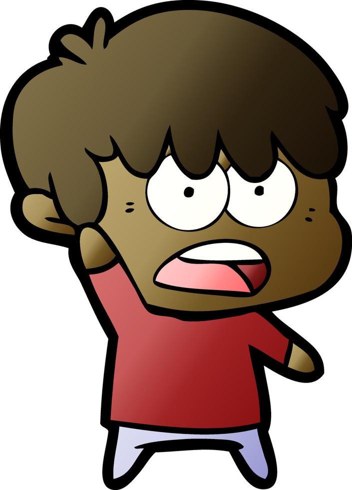 worried cartoon boy vector