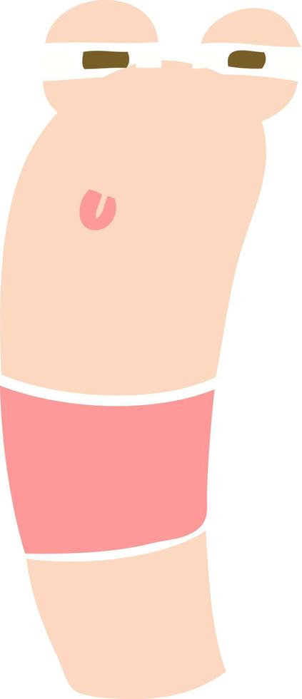 flat color illustration of worm vector