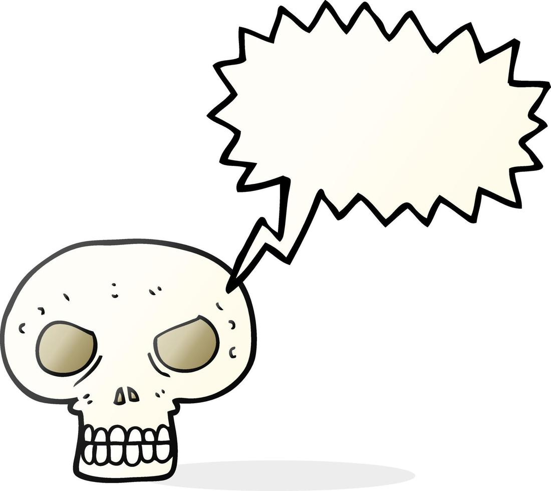 freehand drawn speech bubble cartoon skull vector