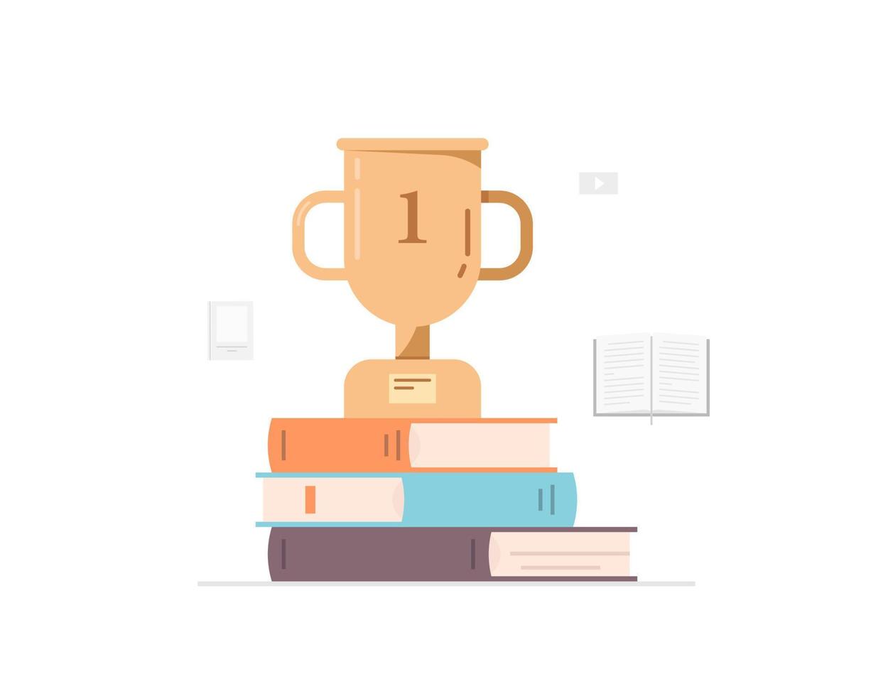 Internet learning online education student and knowledge tutorials concept flat vector illustration.