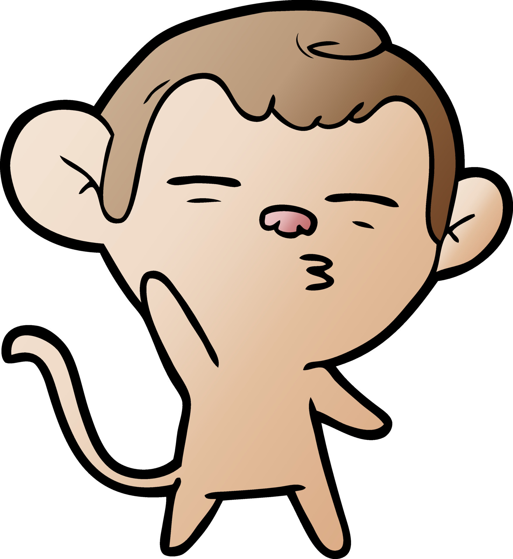 cartoon suspicious monkey 11856401 Vector Art at Vecteezy