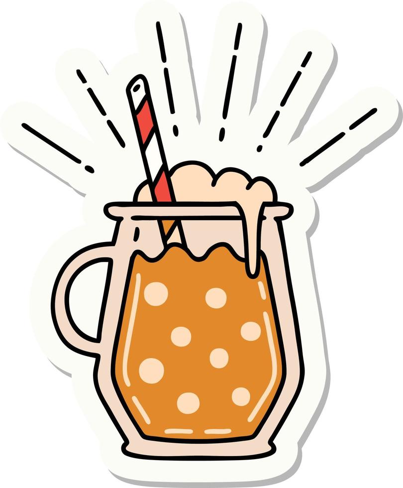 sticker of a tattoo style ginger beer vector